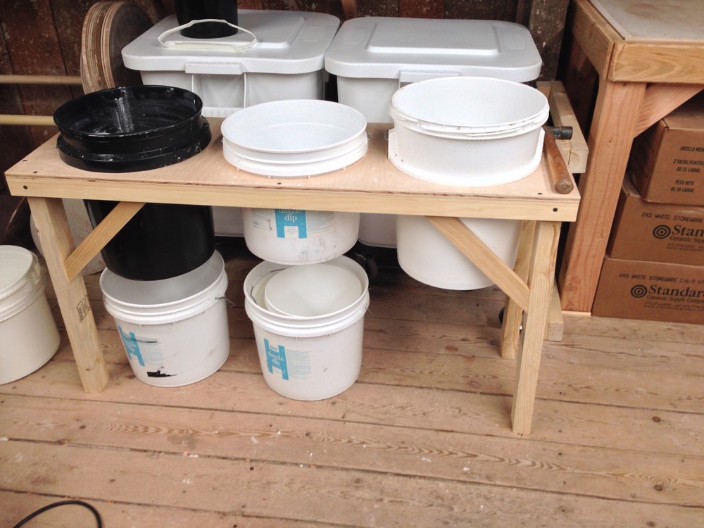 Glaze bucket rack at atuck Village Drew Montgomery